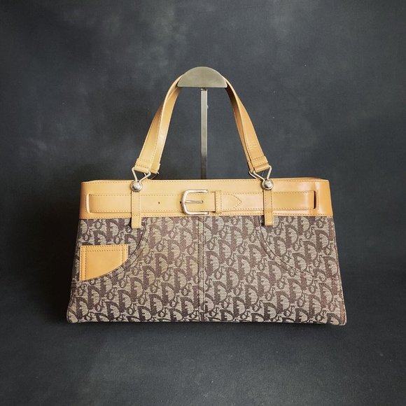 Dior Diorissimo Leather and Canvas Handbag - Picture 2 of 5